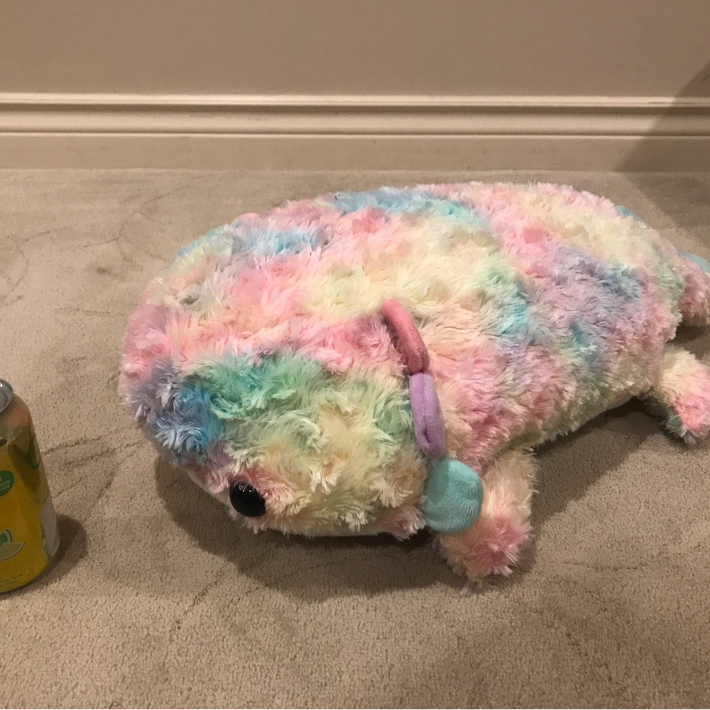 Rainbow Pastel Fluffy Axolotl Plush